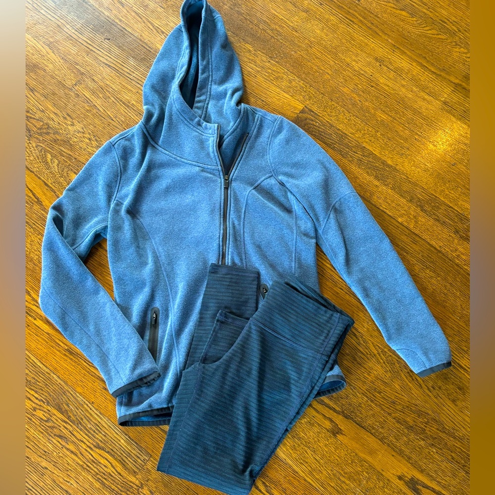 Athleta Set !!!  Fleece Hoodie and Tights SZ. M